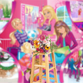 Aperturee - Pink Woman Child Dance Snowy Christmas Backdrop